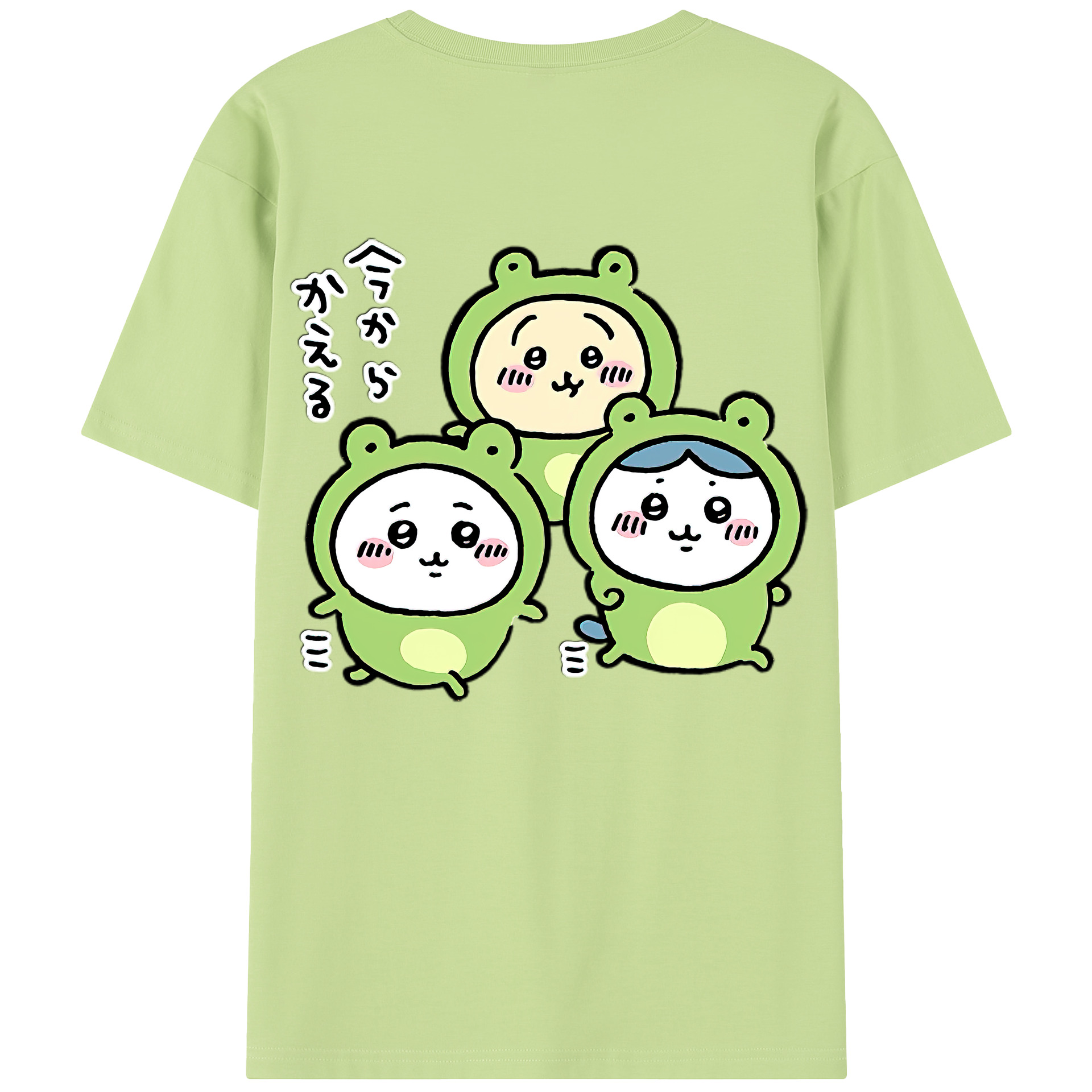 （画像用） ちいかわ ハチワレ Chii-kawa hachiware 綿100％半袖Tシャツ（背面プリント）